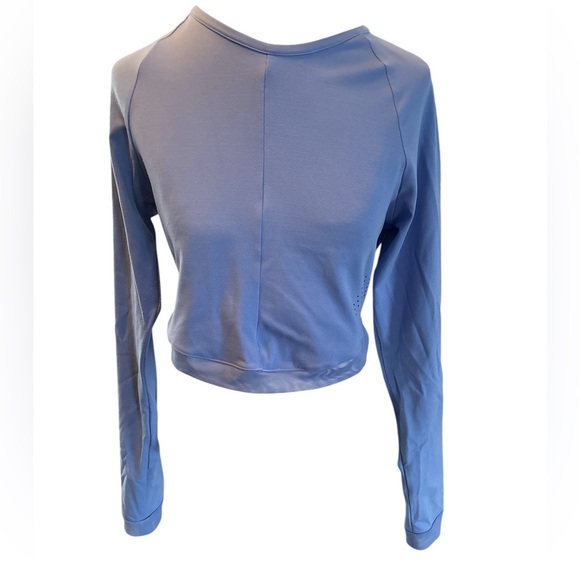 Whitney Simon Gymshark Long Sleeve Crop Top BEAUTIFUL BLUE SMALL - Picture 1 of 7